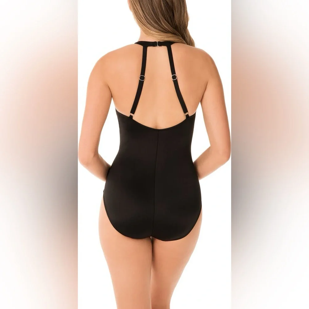 Miraclesuit Wrapsody‎ One-Piece Swimsuit Elegant Black Swimwear